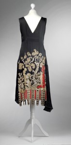 Vintage Kleider Jean Patou Flapper Dress, Paris 1925, schwarze Seide