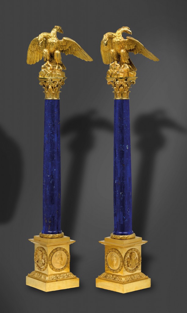 Zar Alexander I. - Paar Dekorationssäulen, Lapislazuli, Höhe 90 cm, erzielter Preis € 62.500