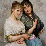 19th century paintong of two young Venetian women