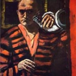 Self-portrait with trumpet