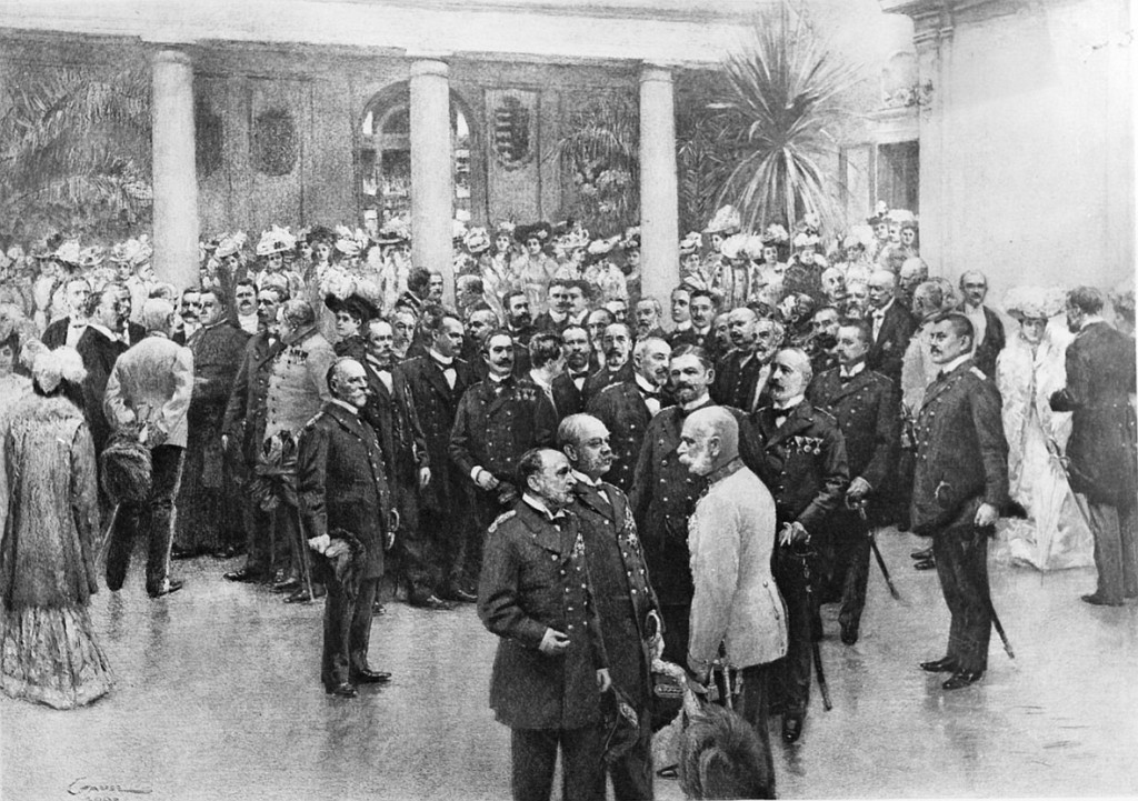 Historical photo of Austrian nobility at1901 opening of Palais Dorotheum 