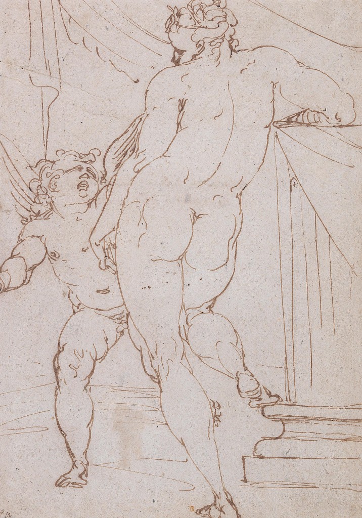 Drawing of Venus and Cupid by Luca Cambiaso. Produced in 1550. Price estimate €10,000 - 20,000