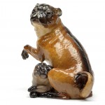 907 Female pug with puppy, Meißen, 1st half of the 19th century, Modelled after J. J. Kändler