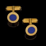 Bulgari cufflinks in gold 750 with lapis lazul