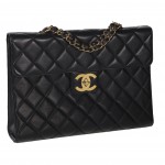 Chanel, Quilted Black Leather Briefcase