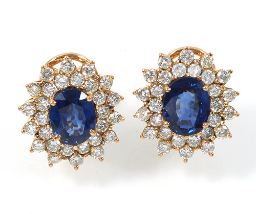Brilliant sapphire clip earrings