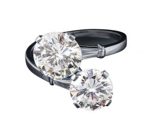 Bulgari diamond ring c. 6 ct brilliants 3.38 ct & 2.35 ct two diamonds 