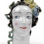 Wiener Werkstätte porcelain statue of woman's head