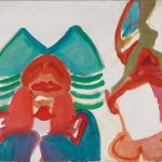 Maria Lassnig „Zwei Figuren“, 1962, Öl auf Leinwand, 75 x 100 cm, erzielter Preis € 341.202