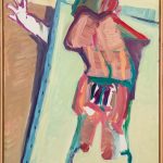 Maria Lassnig, Innerhalb und Außerhalb der Leinwand II, 1984/85,