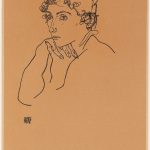 Egon Schiele, Frauenkopf,