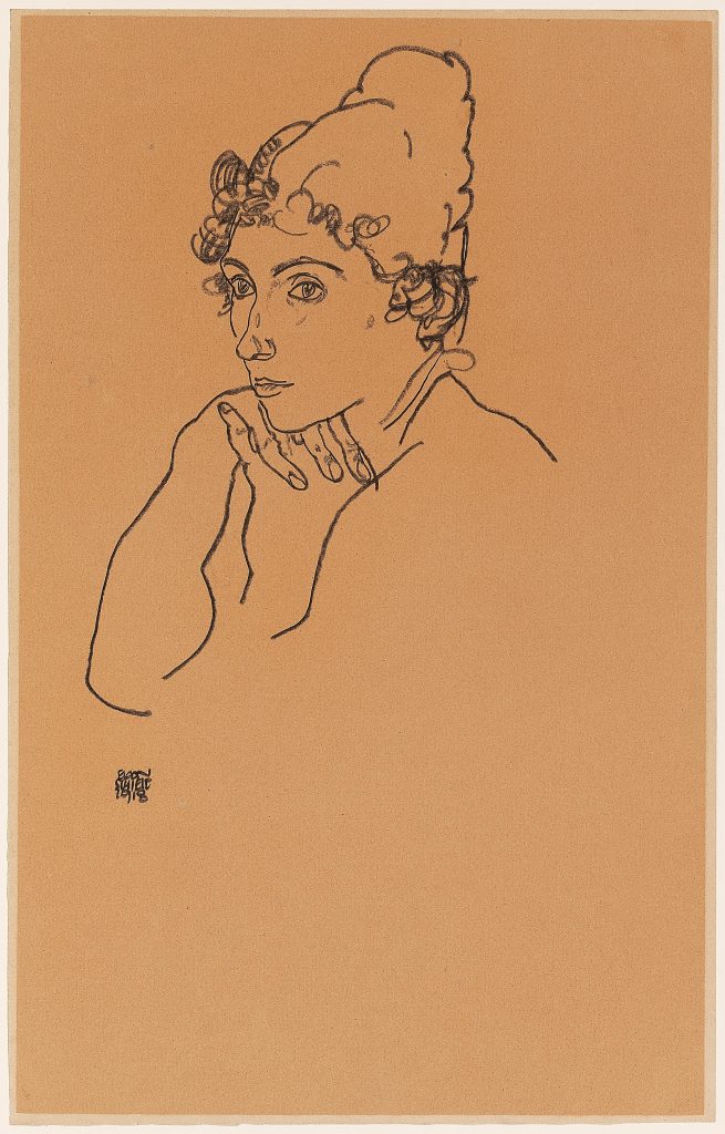 Egon Schiele, Head of a Woman