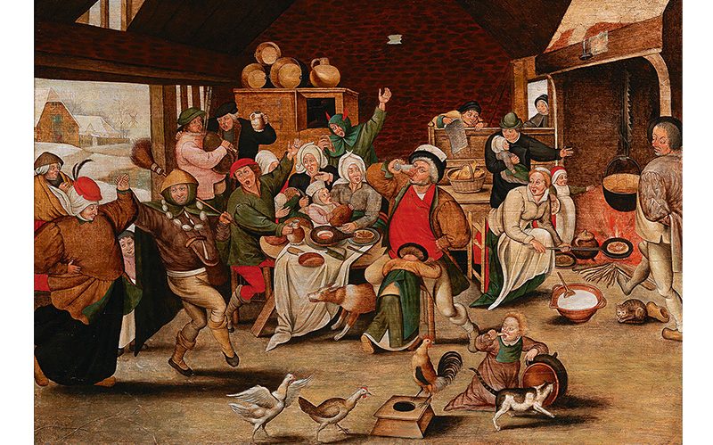 Pieter Brueghel Der Bohnenkönig / The King Drinks