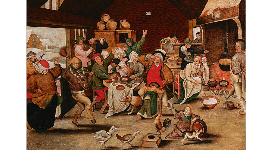 Pieter Brueghel Der Bohnenkönig / The King Drinks