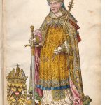 Entwurf der Figur seines Vaters Friedrichs III. für Maximilians Grabmal – © Österreichische Nationalbibliothek