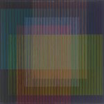 Carlos Cruz-Diez Physichromie Nr. 417, 1968 Öl, Kunststoff auf Holz, 121 x 122 x 7 cm mumok Museum moderner Kunst Stiftung Ludwig Wien, Leihgabe der Österreichischen Ludwig-Stiftung, seit 1981 Photo: mumok © Bildrecht Wien, 2019