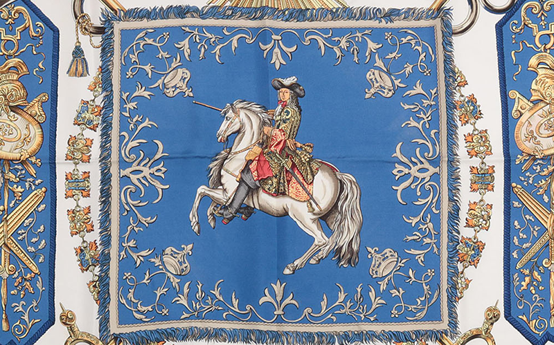 100% authentic hermes by jacques eudel large silk scarf horse