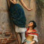 Eugen von Blaas (Albano 1843-1931 Venedig) Die Neugierigen, 1897, Öl auf Leinwand, 145 x 75 cm, erzielter Preis € 520.000