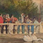 Eugen von Blaas, Concertino, Aquarell und Tempera auf Karton, 15 x 22,5 cm, € 2.000 – 3.000