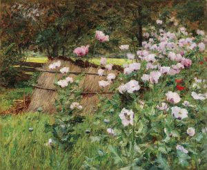 Olga Wisinger-Florian (1844–1926), „Im Bauerngarten“, Öl auf Karton, 77,5 x 94 cm, € 250.000 – 350.000