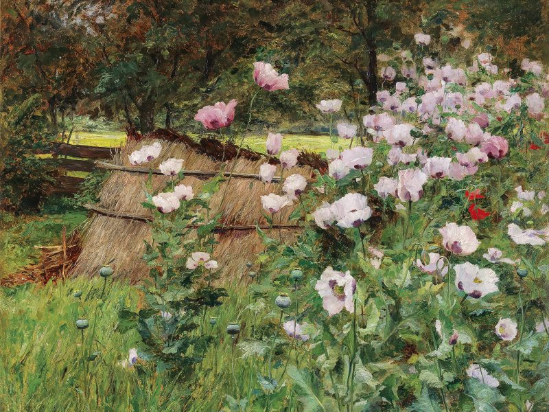 Olga Wisinger-Florian (1844–1926), „Im Bauerngarten“, Öl auf Karton, 77,5 x 94 cm, € 250.000 – 350.000