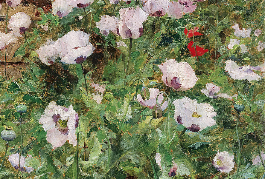 Olga Wisinger-Florian (1844–1926), Im Bauerngarten (Detail), Öl auf Karton, 77,5 x 94 cm, € 250.000 – 350.000