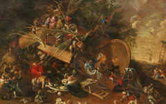 Faustino Bocchi (Brescia 1659–1741) Il banchetto con le rape, oil on canvas, 104 x 154 cm, estimate €60,000 - 80,000