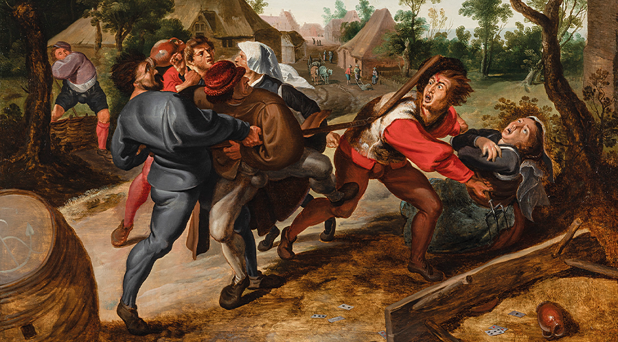 Peter Paul Rubens Werkstatt und Peter Paul Rubens Streitende Bauern beim Kartenspiel Öl auf Holz, 73,2 x 104,6 cm Schätzwert € 200.000 – 300.000 Auktion Alte Meister, 8. Juni 2021