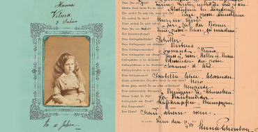 „Erkenne Dich Selbst! Gedenkalbum zur Charakteristik der Freunde und Freundinnen“, Leipzig o. J. (1877) Album aus dem Besitz von Mary Vetsera mit 20 Eintragungen von Personen aus ihrem Familien-, Freundes- und Bekanntenkreis, vorwiegend Wien, 1884 Schätzwert € 5.000 – 8.000