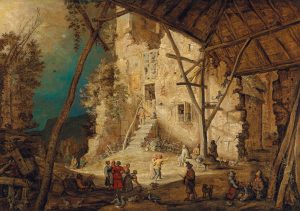 Roelant Savery (1576–1639) Bauern vor einem verfallenen Wachturm Öl auf Leinwand, 90,5 x 127,5 cm Schätzwert € 100.000 – 150.000