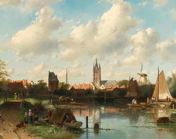 Charles Leickert, Ansicht von Delft, 1868,Öl auf Leinwand, 65 x 101 cm, € 20.000 – 30.000