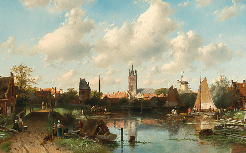 Charles Leickert, Ansicht von Delft, 1868,Öl auf Leinwand, 65 x 101 cm, € 20.000 – 30.000