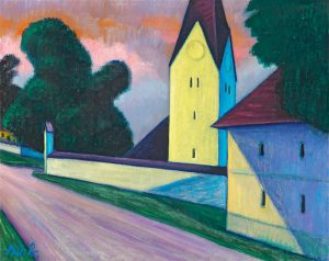 Werner Berg (1904–1981), Sommerabend im Dorf, Öl auf Leinwand, 76 x 96 cm, Schätzwert € 140.000 – 180.000