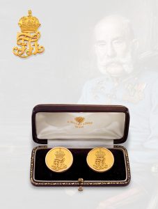 Goldene Manschettenknöpfe von Kaiser Franz Joseph I. von Österreich erzielter Preis € 6.400