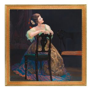 Ernst Fuchs, Die Kameliendame (Edita Gruberová in “La Traviata”), 1989 Öl auf Leinwand, 150 x 150 cm Schätzwert € 14.000 – 25.000