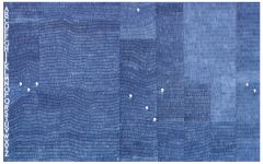 Alighiero Boetti, Non parto non resto, um 1981, blauer Kugelschreiber auf Papier, vier Elemente, 102 x 288 cm (gesamt), 102 x 72 cm (je Element), Schätzwert € 400.000 – 600.000
