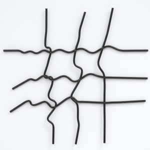 François Morellet, Négatif n°5 (de 004007 “Après réflexion n°8“, 2004), 2008, acrylic on canvas and wood, glass tubes painted black inside, 100 x 100 cm, estimate €35,000 – 55,000