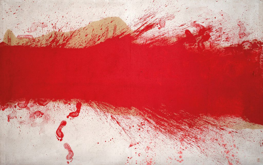 Hermann Nitsch, Splatter Painting, 1986, dispersion on burlap, 200 x 301 cm, estimate €100,000 – 200,000