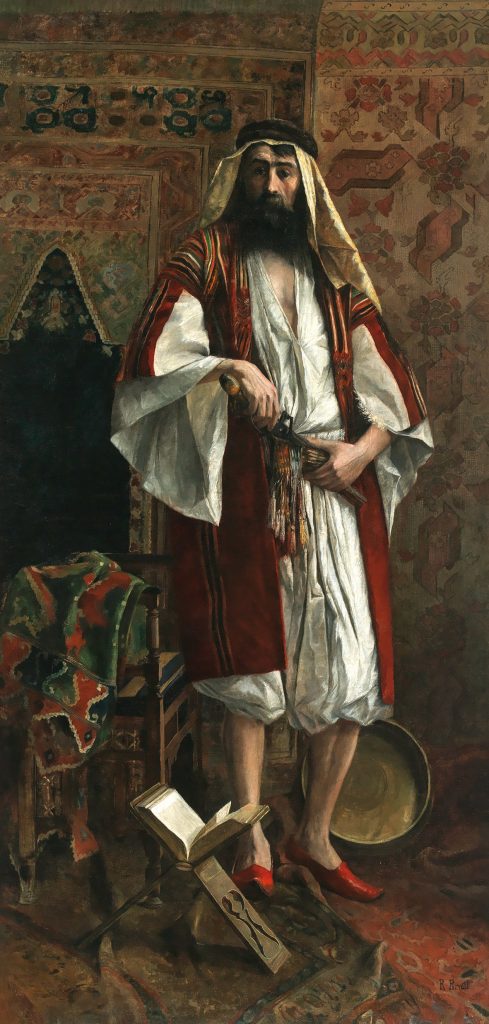 Rudolf Ernst (1854–1932), Ein Araber, Öl auf Leinwand, 225 x 109 cm, Schätzwert € 80.000 – 120.000