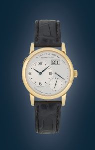 Lange & Söhne Glashütte I/SA Lange I wristwatch, c. 1996, Full-size date and power reserve indicator, Reference 101.0022, estimate €30,000 – 50,000