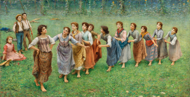Fausto Zonaro (1854–1929), La Coda del Diavolo, Öl auf Leinwand, 79,5 x 137,5 cm, Schätzwert € 100.000 – 160.000