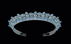 Cartier Art Deco Aquamarin-Diadem, Diamanten zus. ca. 4 ct, Aquamarine zus. ca. 70 ct, Arbeit um 1930–1935 erzielter Preis € 582.800