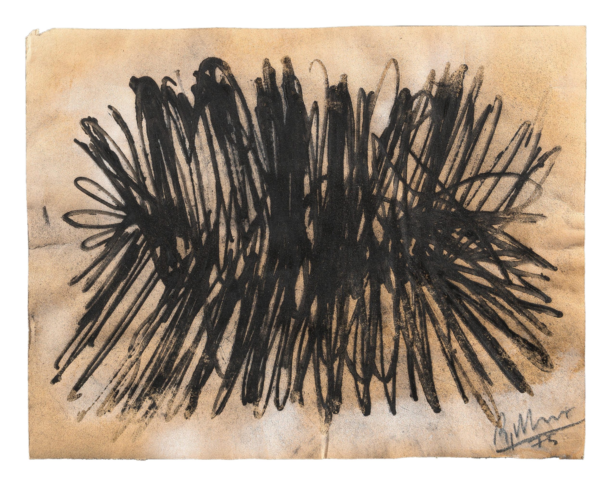 Robert Morris, Untitled,1975, charcoal on paper, 23.9 x 31.3 cm, estimate €8,000 – 12,000