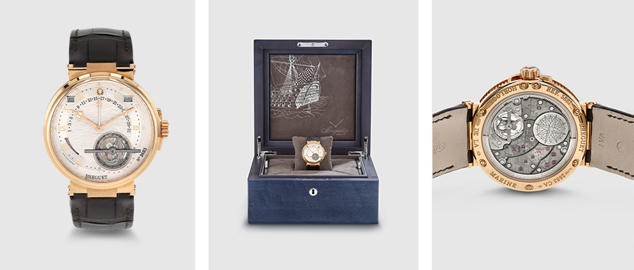 Breguet Marine Tourbillon Équation Marchante Grande Complication Armbanduhr mit Tourbillon, ewigem Kalender, laufender Zeitgleichung und Gangreserve, Ref. 5887BR, um 2022 Schätzwert € 60.000 – 120.000
