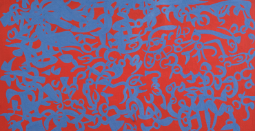 Carla Accardi, Azzurro-Rosso n. 2, 1961, Kasein-Tempera auf Leinwand, 82 x 130 cm, Schätzwert € 100.000 – 150.000