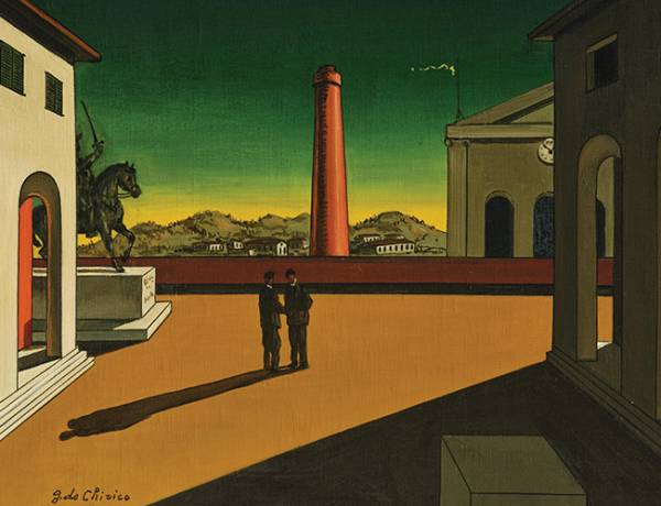 Giorgio de Chirico, Piazza d’Italia, 1954, oil on canvas, 50 x 71 cm, estimate €250,000 – 350,000