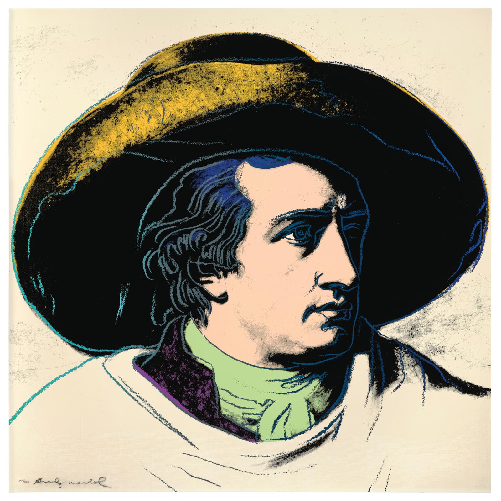 Andy Warhol, "Goethe", 1982, screenprint in colours on Lenox Museum Board, signed Andy Warhol, no. 85 from the edition of 100 numbered examples, sheet sized print 96.5 x 96 cm, estimate €50,000 – 70,000