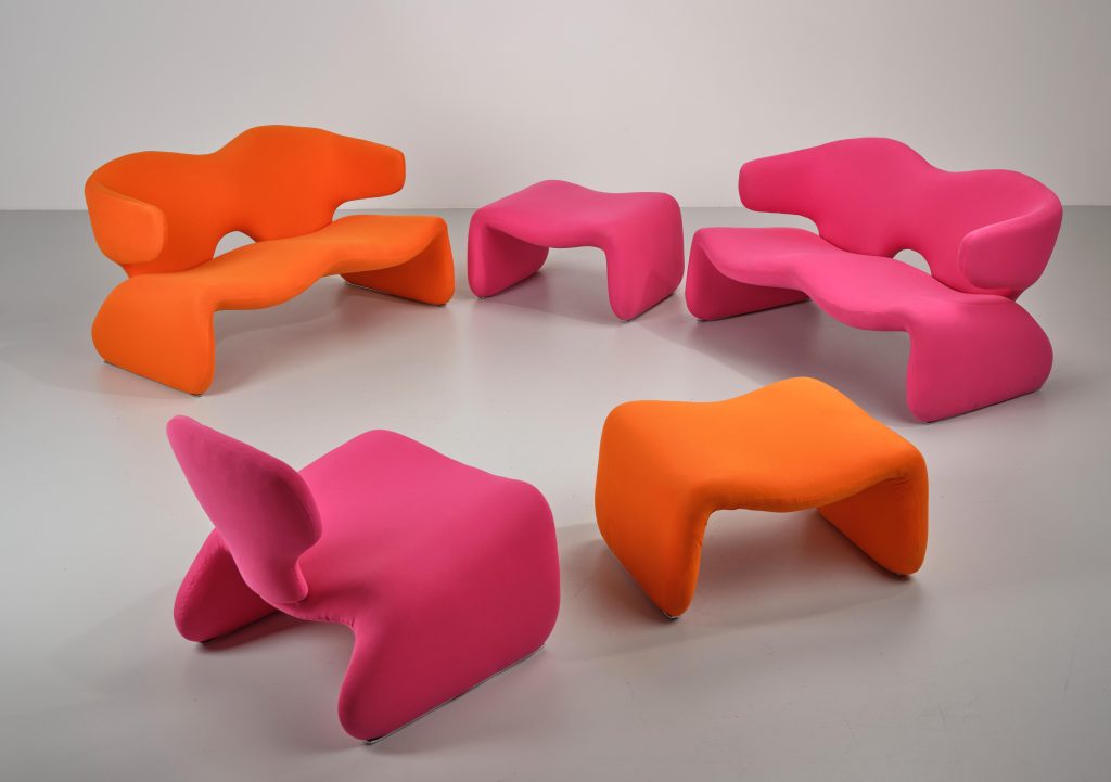 Lounge Suite / Sitzgruppe aus der Djinn, Entwurf Olivier Mourgue 1965, für Airborne / Frankreich